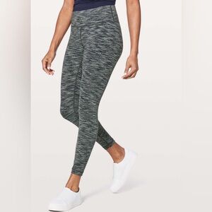 Lululemon Wunder Under HR 7/8 Tight Sz 10 Wee Are From Space Black Slate